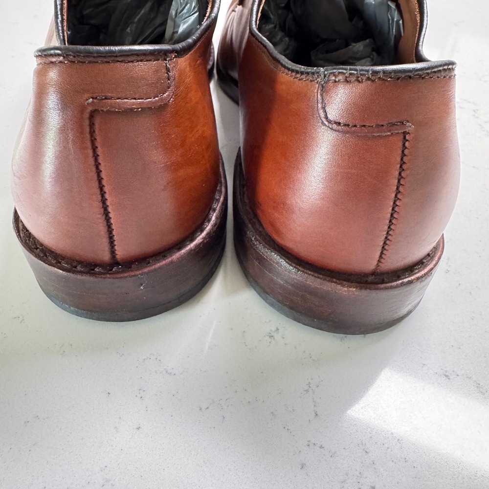 Allen Edmonds Delray Dress Shoes Mens 10 B Brown Leather Split Toe Derby 6370 - Picture 5 of 10